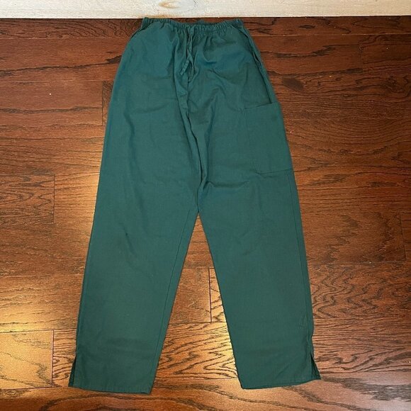 Women's Dark Green Drawstring Scrub Bottoms Size M Nurse Healthcare Doctor - Picture 1 of 3